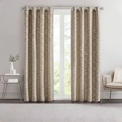 Madison Park 1-panel Quinn Yarn Dyed Textured Light Filtering Window Curtain Gray