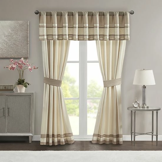 Madison Park Klein Valance Tan - Image 4