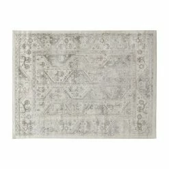 Madison Park Mila Vienna Tiled Border Area Rug Blue Cream