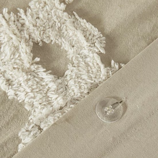 Madison Park Nollie Cotton Chenille Geometric 3-piece Duvet Cover Set White - Image 7