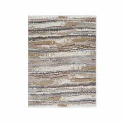 Madison Park Cadence Watercolor Abstract Stripe Woven Area Rug Blue Tan