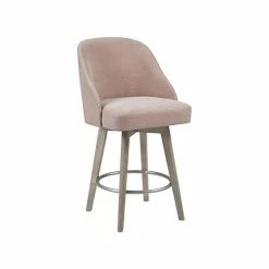 Madison Park Walsh Upholstered 25.75" Counter Stool With 360 Degree Swivel Seat Blue