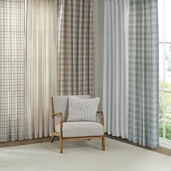 Madison Park 1-panel Barnet Faux Linen Light Filtering Rod Pocket And Back Tab Window Curtain Gray - Image 5