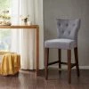 Madison Park Hayes Button Tufted Counter Stool Orange Multi