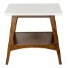 Madison Park Avalon Mid-Century Modern End Table White Brown