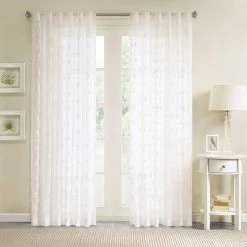 Madison Park 1-Panel Kida Sheer Window Curtain White