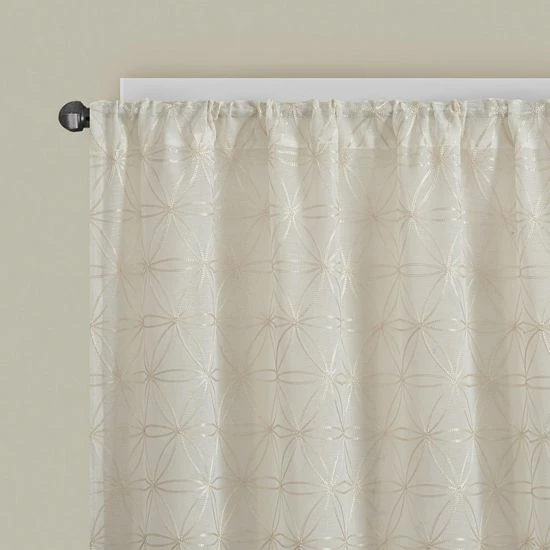 Madison Park 1-Panel Kida Sheer Window Curtain White - Image 4
