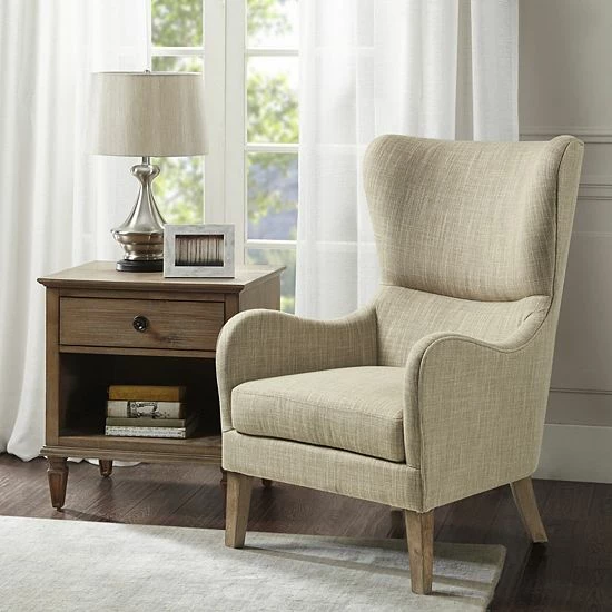 Madison Park Leda Swoop Wing Arm Chair Gray - Image 2