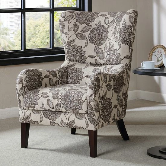 Madison Park Leda Swoop Wing Arm Chair Gray - Image 8