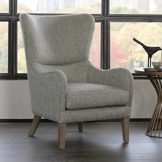 Madison Park Leda Swoop Wing Arm Chair Gray - Image 9