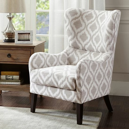 Madison Park Leda Swoop Wing Arm Chair Gray - Image 10