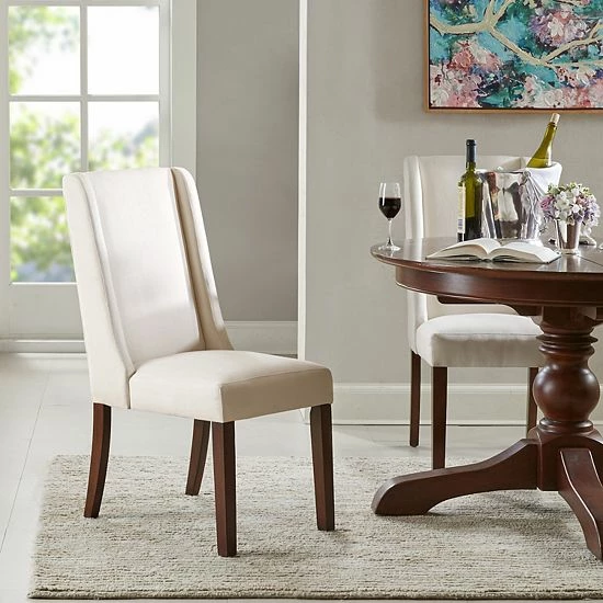 Madison Park Wing Back Dining Chair 2-piece Set Taupe - Image 4