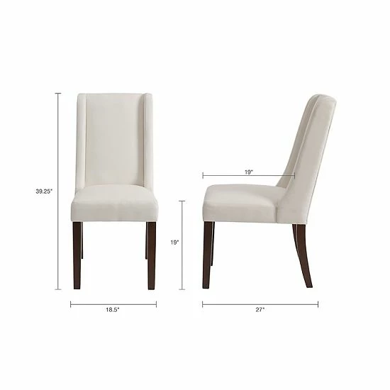 Madison Park Wing Back Dining Chair 2-piece Set Taupe - Image 5