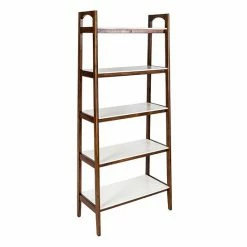 Madison Park Avalon Bookcase Pecan Cream White