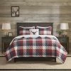 Madison Park Meadow Printed Herringbone To Sherpa Reversible Coverlet Set