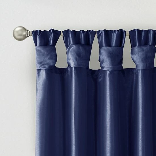 Madison Park 1-Panel Natalie Light Filtering Twisted Tab Lined Window Curtain Dusty Aqua - Image 2
