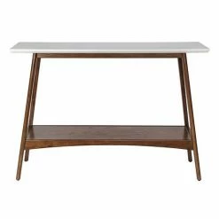 Madison Park Avalon Mid-Century Modern Console Table White Natural