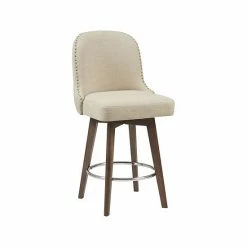 Madison Park Heyes 25.5" Counter Stool With 360 Degree Swivel Seat Natural
