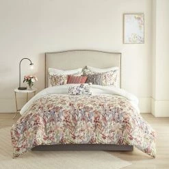 Madison Park Fiona Cotton Printed Comforter Set With Coordinating Throw Pillows