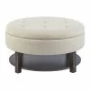 Madison Park Javier Round Storage Ottoman Denim