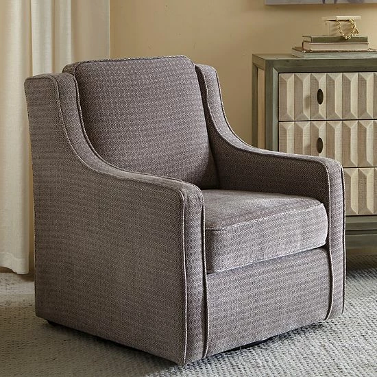 Madison Park Lois Swivel Arm Chair Dusty Aqua - Image 5
