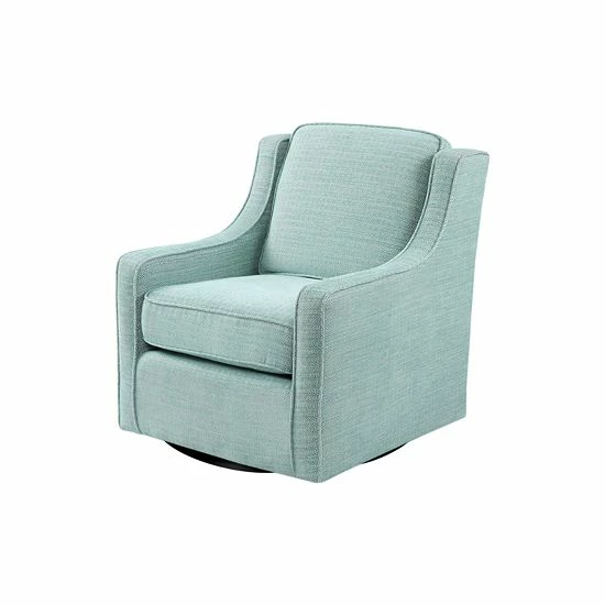 Madison Park Lois Swivel Arm Chair Dusty Aqua - Image 6