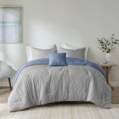 Madison Park Harlow Comforter Set With Shams Blue