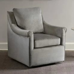 Madison Park Morton Swivel Arm Chair Gray