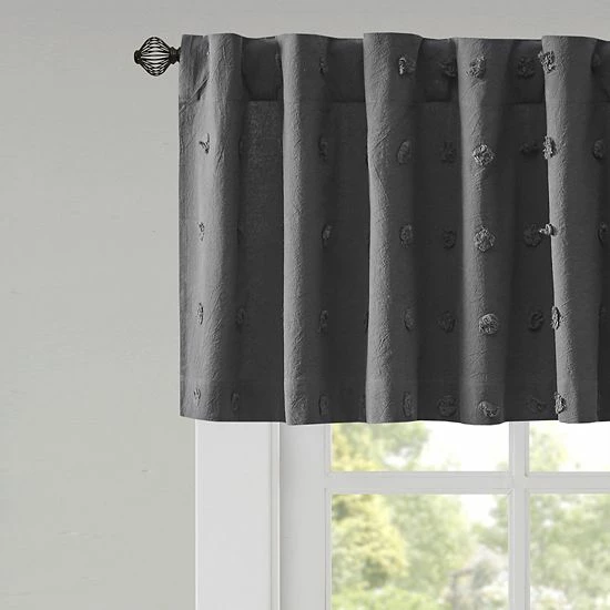 Madison Park Maize Jacquard Pom Pom Window Valance Pink - Image 2