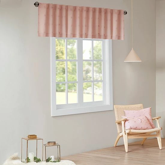 Madison Park Maize Jacquard Pom Pom Window Valance Pink - Image 7