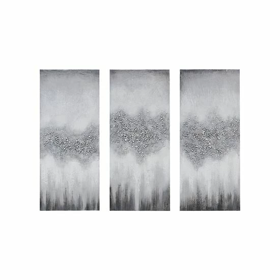 Madison Park Luminous Hand Painted Heavy Textured Canvas Wall Decor 3-piece Set Taupe - Image 11