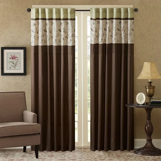 Madison Park 1-Panel Estella Light Filtering Embroidered Window Curtain