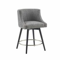 Madison Park Quarry Swivel Counter Stool Gray