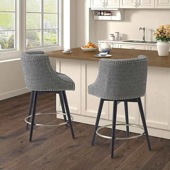 Madison Park Quarry Swivel Counter Stool Gray - Image 2