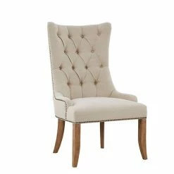 Madison Park Britton Tufted High Back Accent Chair Light Gray