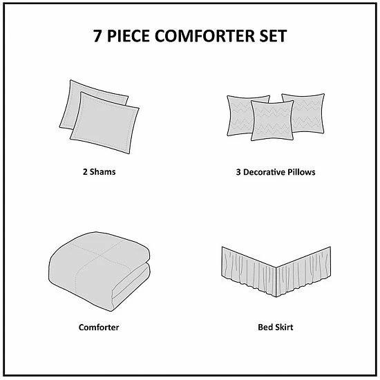 Madison Park Vivian Tufted 7-pc. Comforter Set Gray - Image 9