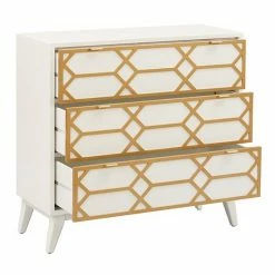 Madison Park Gabrielle 3-Drawer Accent Cabinet White