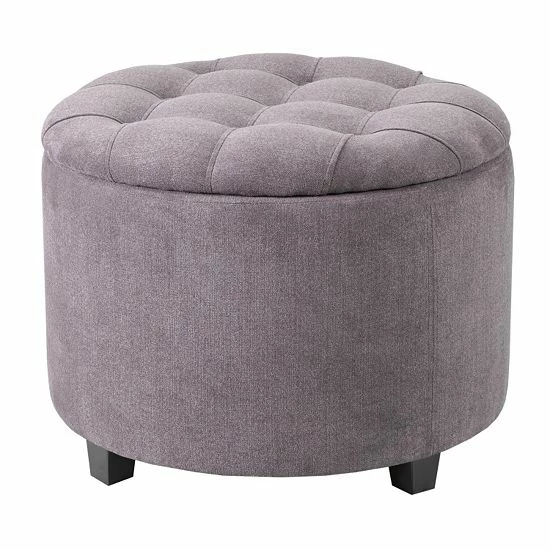 Madison Park Sasha Storage Ottoman Gray - Image 7