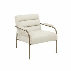 Madison Park Samantha Velvet Upholstered Open Arm Metal Leg Accent Chair