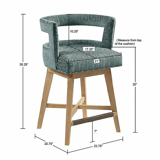Madison Park Crimson Swivel Counter Stool Cream - Image 9
