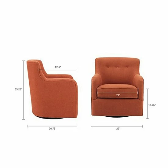 Madison Park Jayne Swivel Arm Chair Spice - Image 5