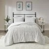 Madison Park Adelyn Back Print Brushed Faux Fur Duvet Cover Set With Shams