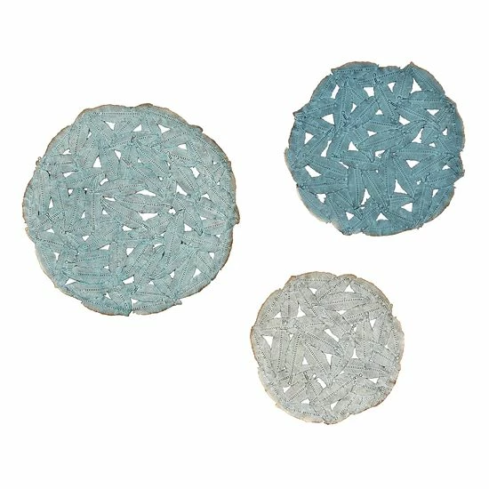 Madison Park Rosalie Feather Painted Round Iron Wall Decor 3-piece Set Gray - Image 8