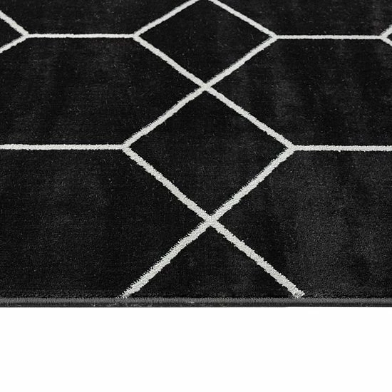 Madison Park Bianca Trellis Geometric Woven Area Rug Black - Image 9