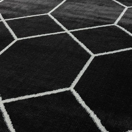 Madison Park Bianca Trellis Geometric Woven Area Rug Black - Image 10
