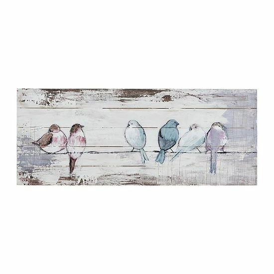 Madison Park Perched Birds Plank Wall Art