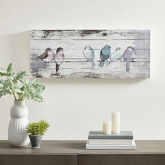 Madison Park Perched Birds Plank Wall Art - Image 2