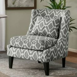 Madison Park Kyerin Swoop Accent Chair Gray