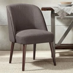 Madison Park Larkin Round Back Dining Chair Charcoal