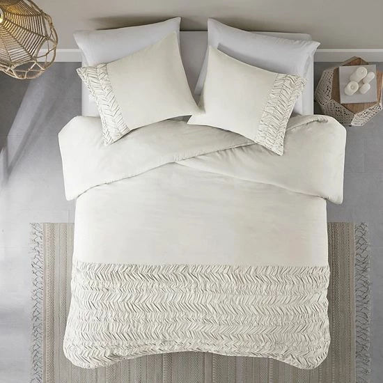 Madison Park Emma Duvet Cover Set With Shams White - Image 9